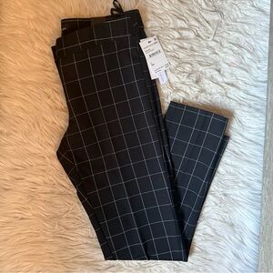 NWT Amanda + Chelsea black windowpane modern fit ankle dress pant